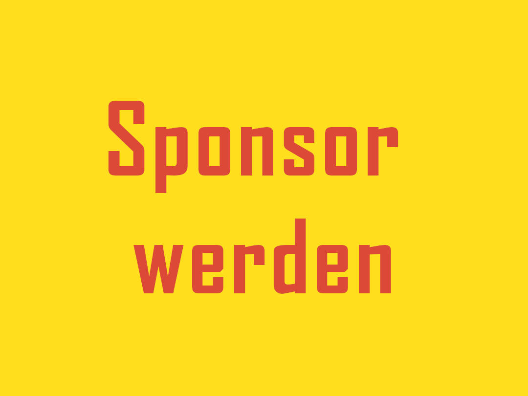 Gelbes Bild mit Text "Sponsor werden"